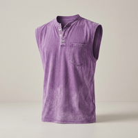 PLUXSTYLE::numise::mens-relaxed-henley-tank-top::pack-purple