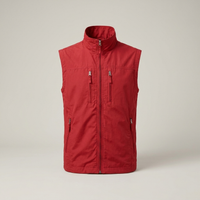 PLUXSTYLE::numise::mens-stand-collar-bodywarmer::pack-red
