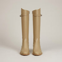 PLUXSTYLE::numise::buckle-detail-knee-high-boots::pack-beige