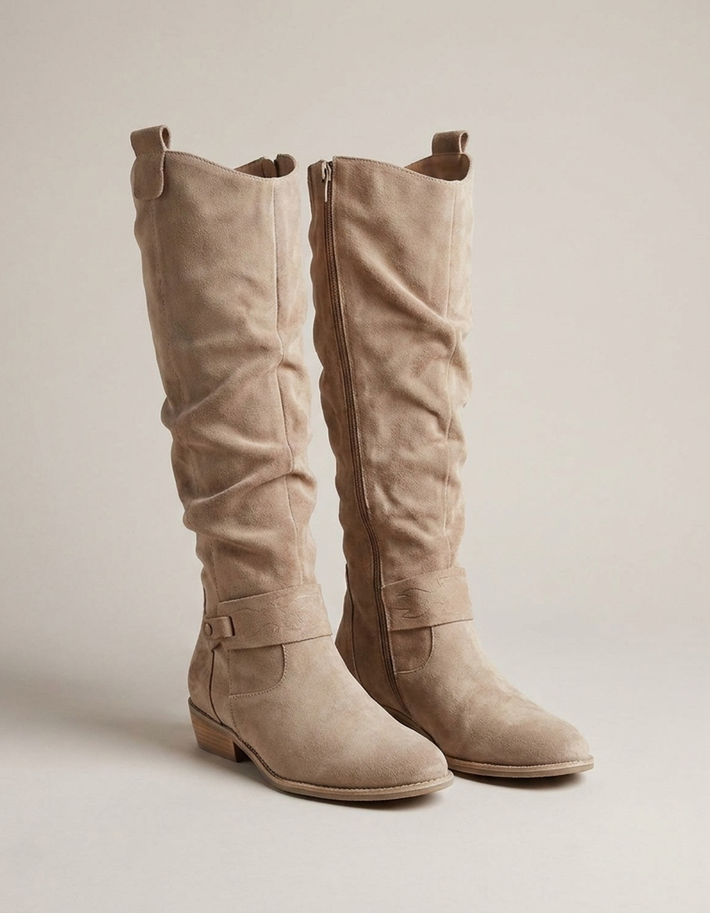 PLUXSTYLE::numise::wide-fit-knee-high-boots::pack-beige