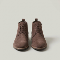 PLUXSTYLE::numise::mens-round-toe-lace-up-ankle-boots::pack-brown