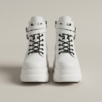 PLUXSTYLE::numise::studded-platform-combat-boots::pack-white