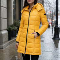 Jenna | Chaqueta acolchada con capucha de largo medio para invierno para mujer