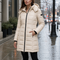 Jenna | Chaqueta acolchada con capucha de largo medio para invierno para mujer