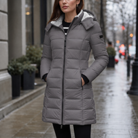 Jenna | Chaqueta acolchada con capucha de largo medio para invierno para mujer