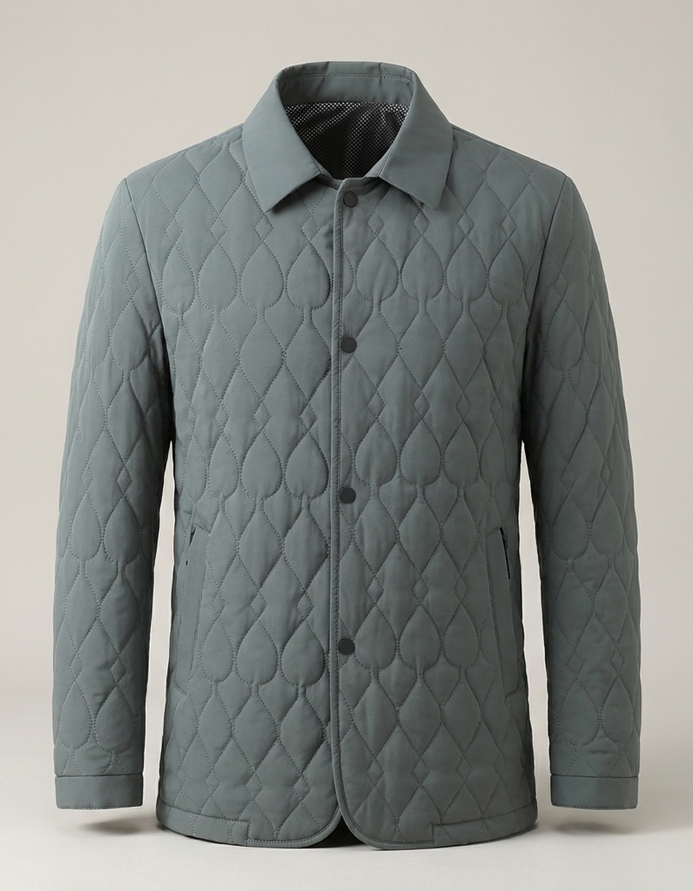 PLUXSTYLE::numise::mens-button-front-quilted-parka::pack-grey