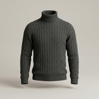 PLUXSTYLE::numise::mens-cable-turtleneck-sweater::pack-dark-gray