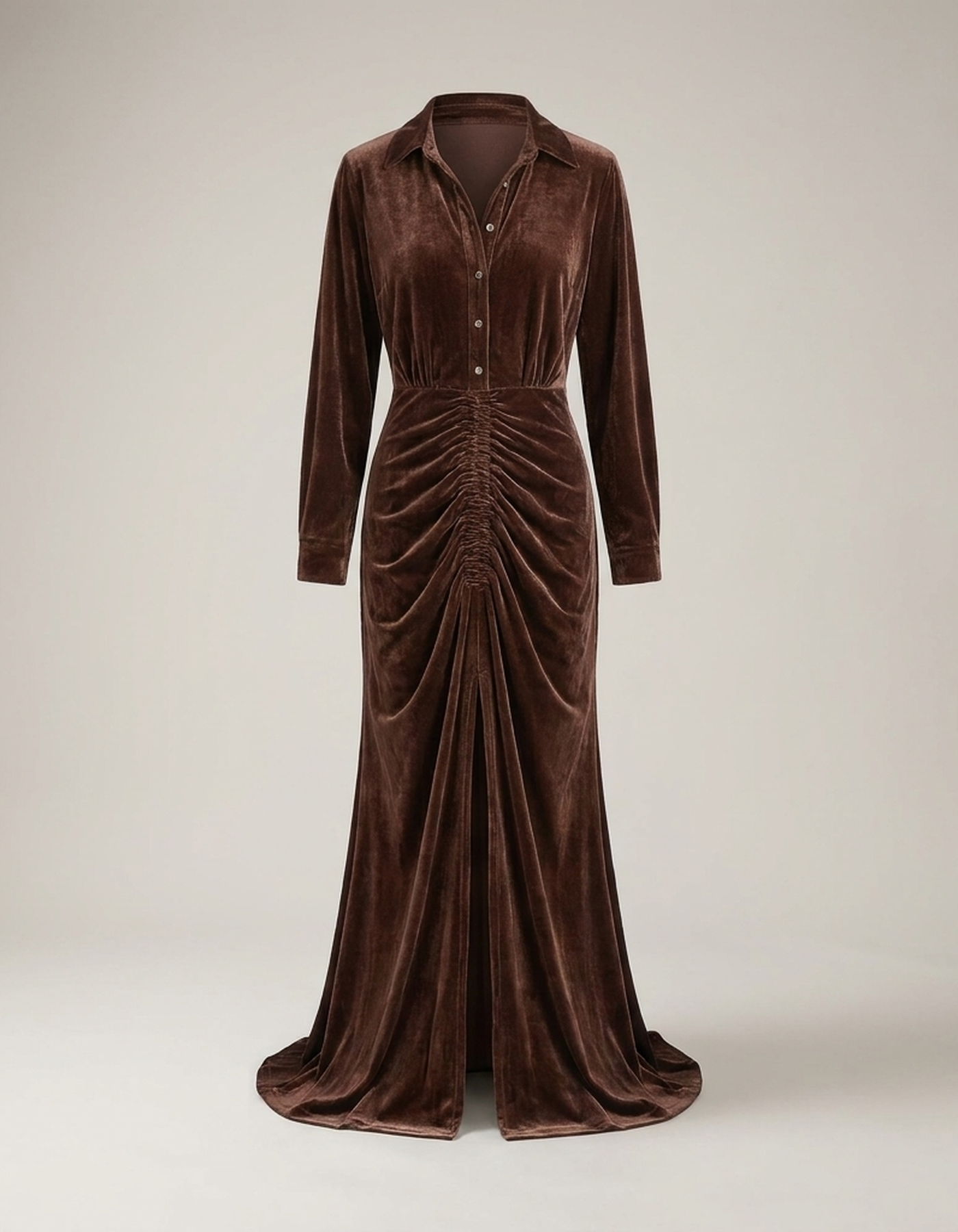PLUXSTYLE::numise::alessia-pleated-midi-dress::pack-brown