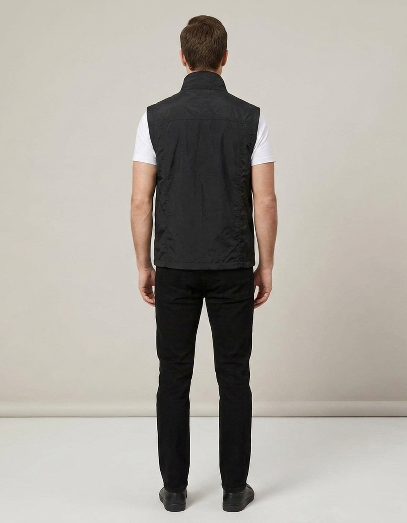 PLUXSTYLE::numise::mens-stand-collar-utility-vest::back