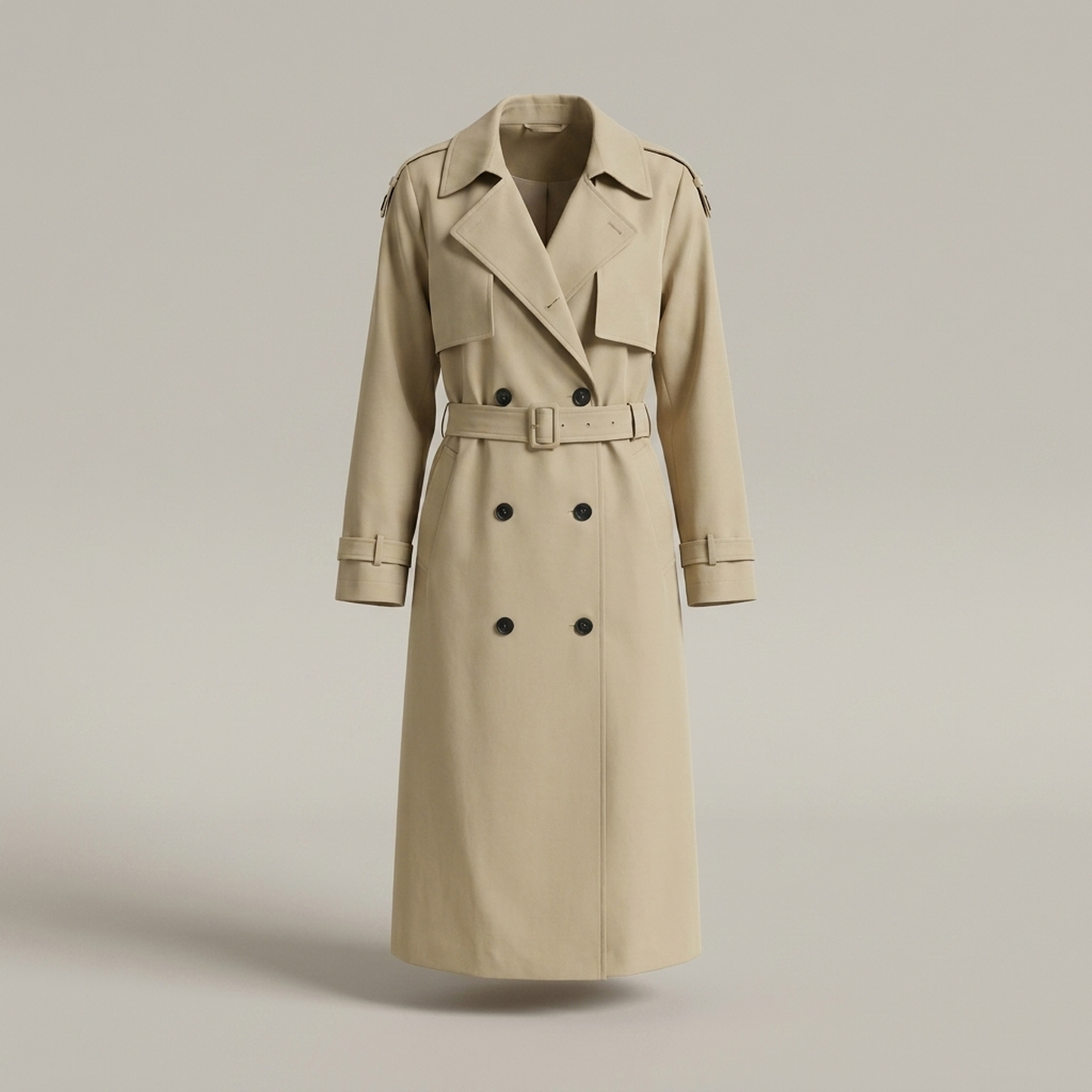 PLUXSTYLE::numise::relaxed-belted-parka::pack-khaki