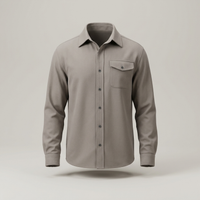 PLUXSTYLE::numise::mens-relaxed-button-up-top::pack-stone-beige