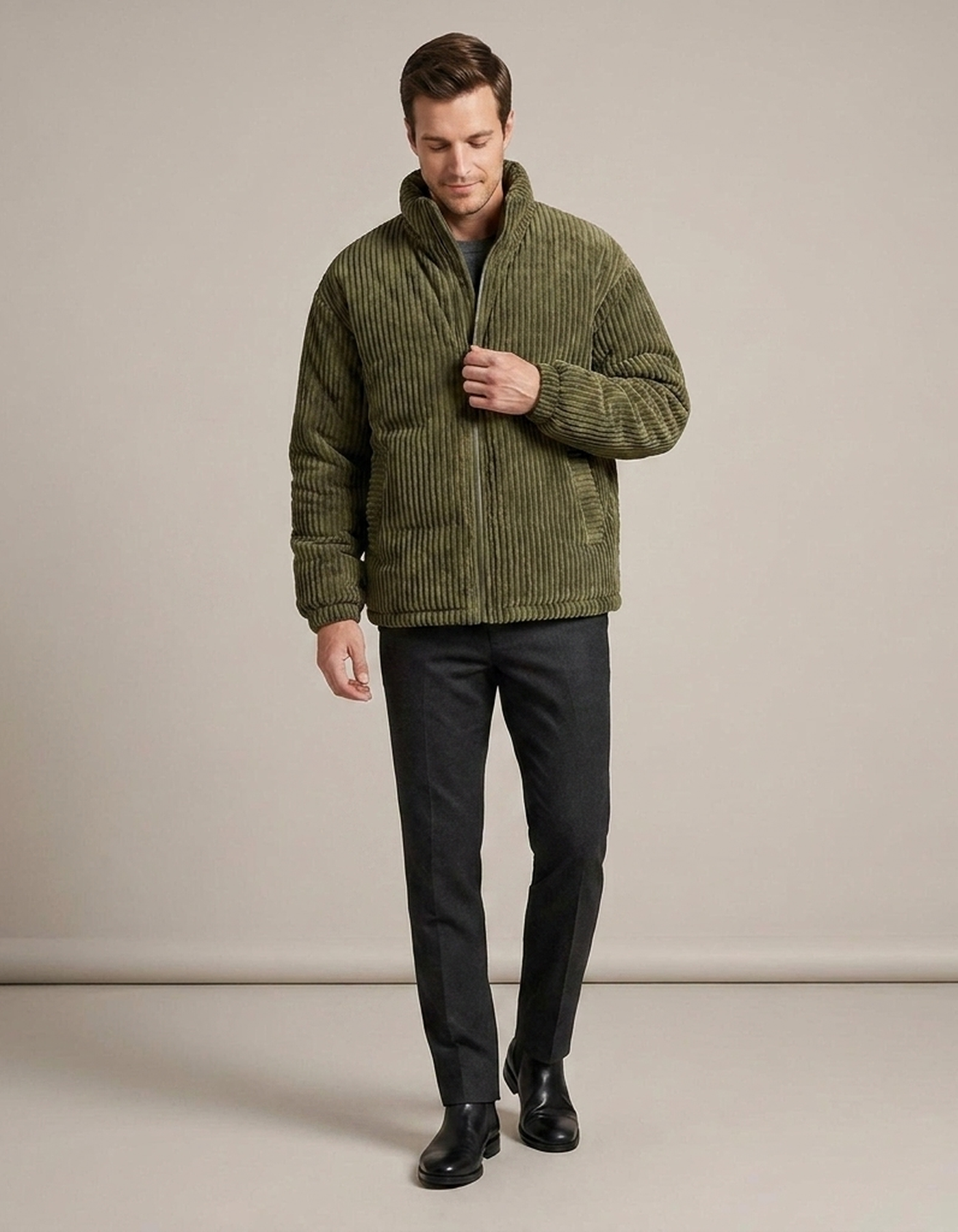 PLUXSTYLE::numise::mens-oversized-stand-collar-parka::front