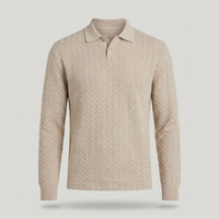 PLUXSTYLE::numise::mens-long-sleeve-polo-sweater::pack-white