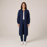PLUXSTYLE::numise::textured-open-front-cardigan::front