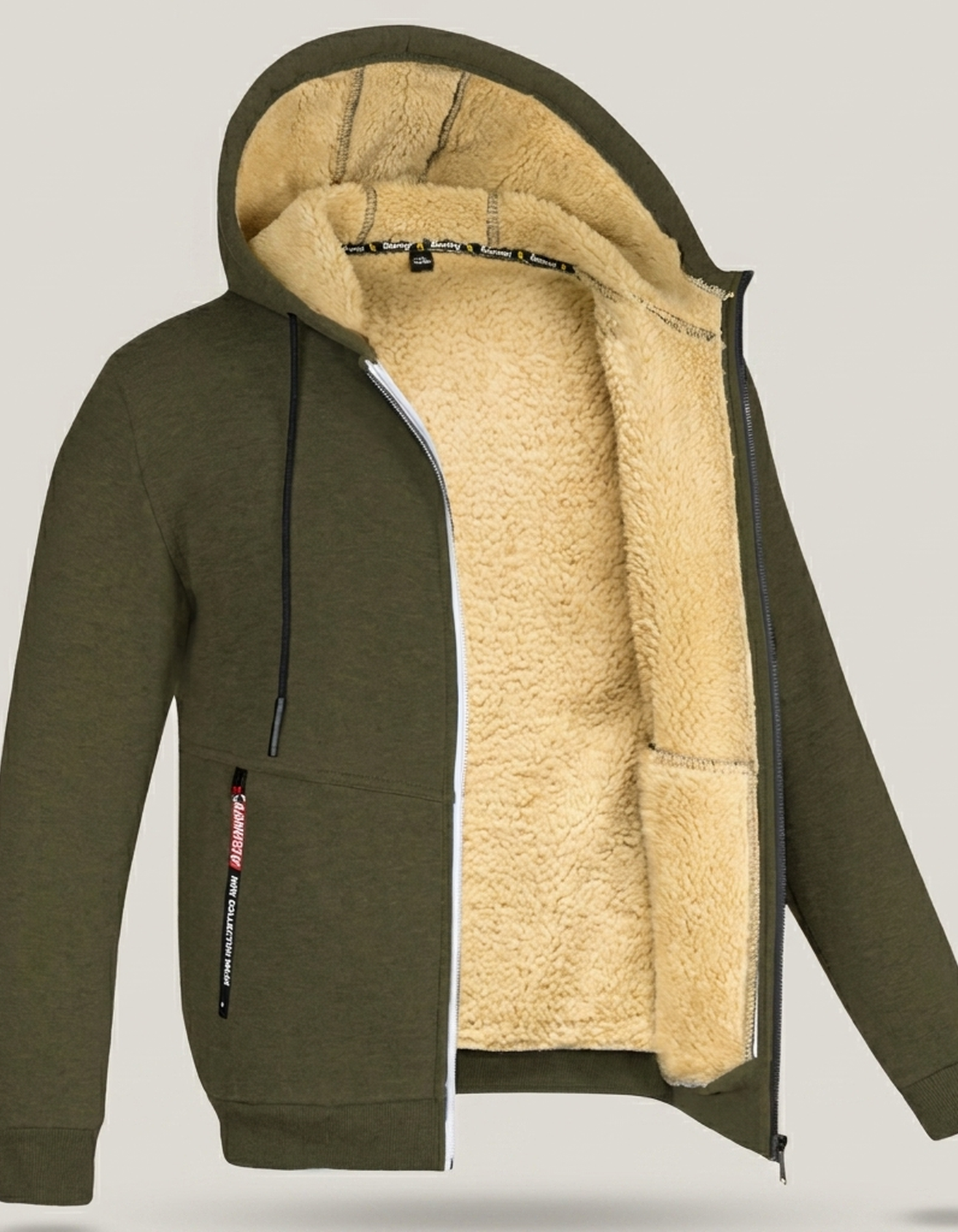 PLUXSTYLE::numise::mens-relaxed-hooded-jacket::pack-green