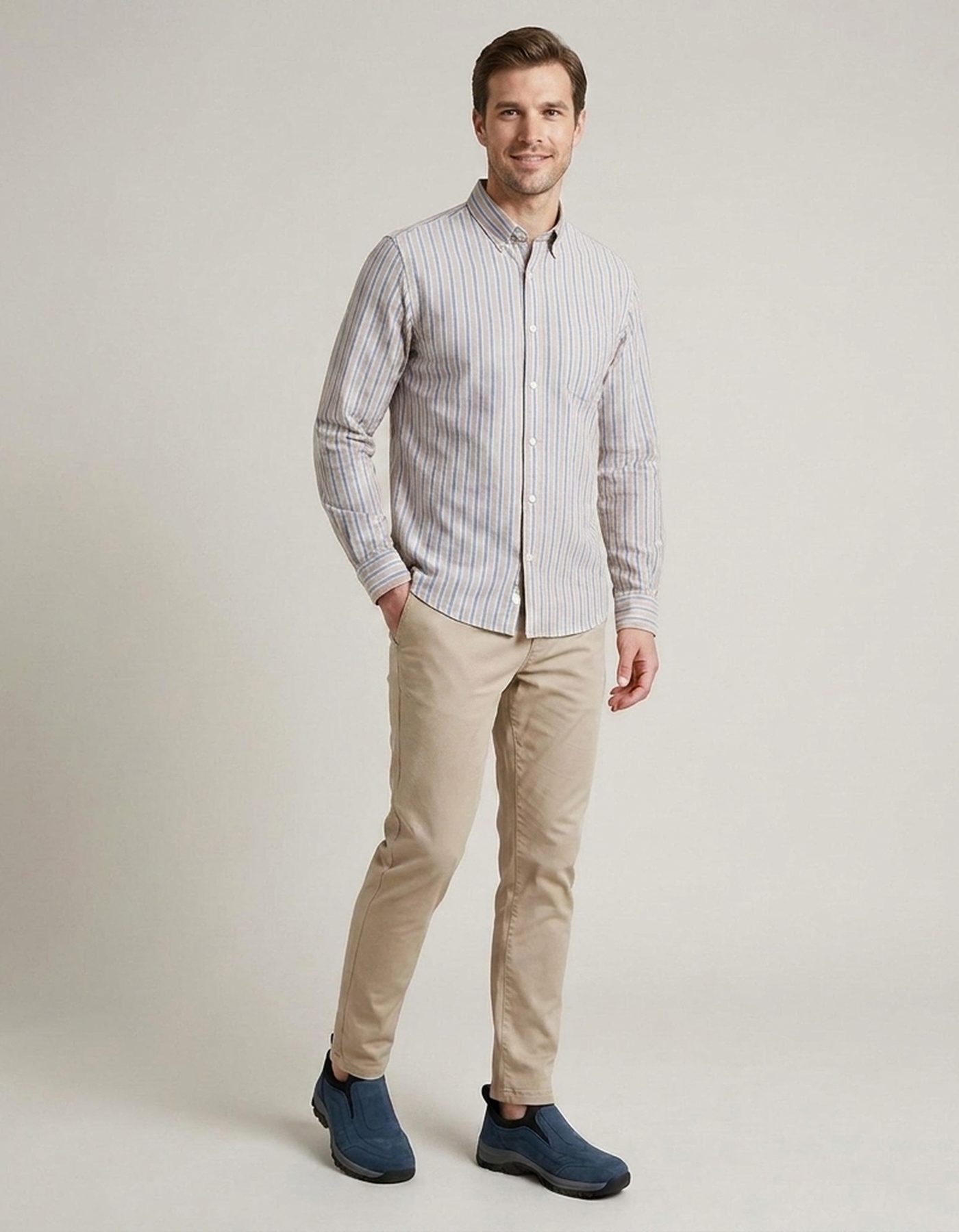 PLUXSTYLE::numise::adrian-classic-oxford-button-up-shirt::front