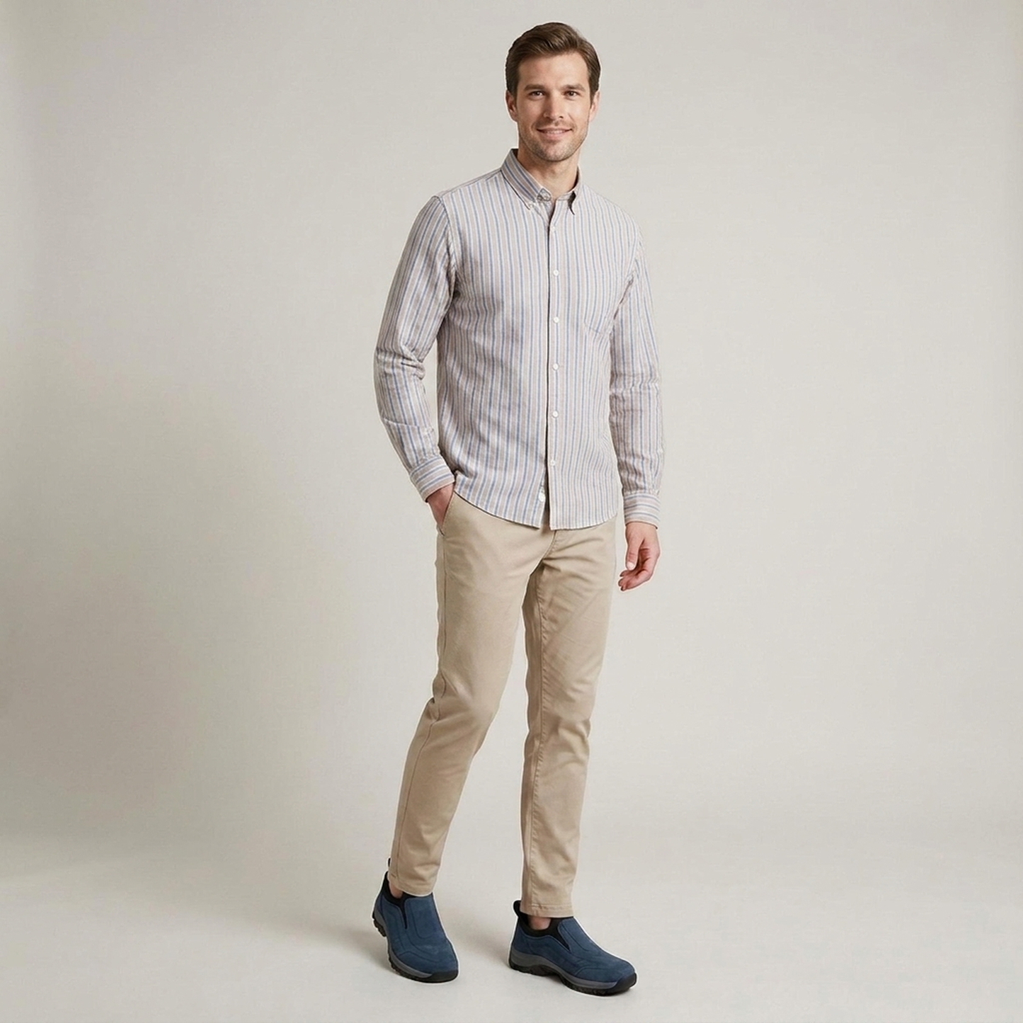 PLUXSTYLE::numise::adrian-classic-oxford-button-up-shirt::front