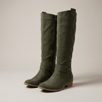 PLUXSTYLE::numise::wide-fit-knee-high-boots::pack-dark-green