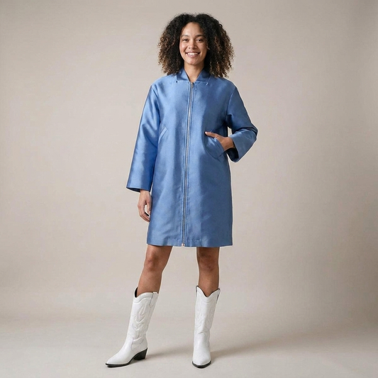 PLUXSTYLE::numise::bruna-blue-bomber-jacket::front