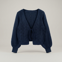 PLUXSTYLE::numise::drop-shoulder-cardigan::pack-navy-blue