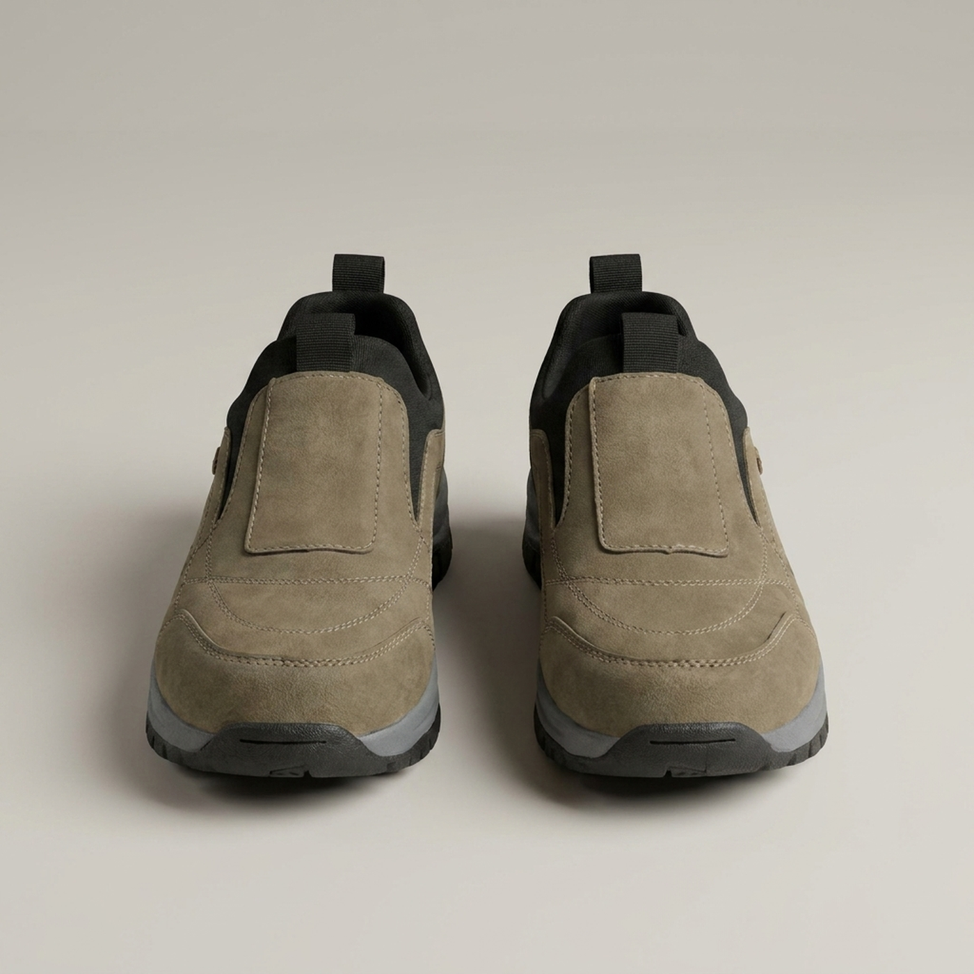 PLUXSTYLE::numise::mens-cushioned-slip-on-walking-shoes::pack-khaki