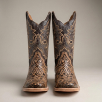 PLUXSTYLE::numise::royal-flush-cowboy-boots::closeup-detail