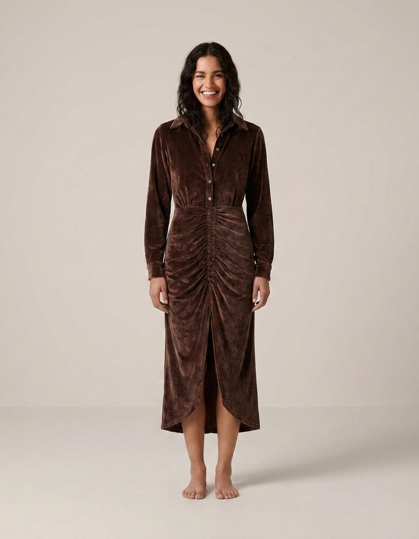 PLUXSTYLE::numise::alessia-pleated-midi-dress::front