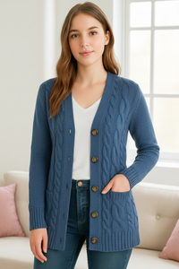 PLUXSTYLE::numise::bettina-cable-cardigan::lifestyle-keep-1