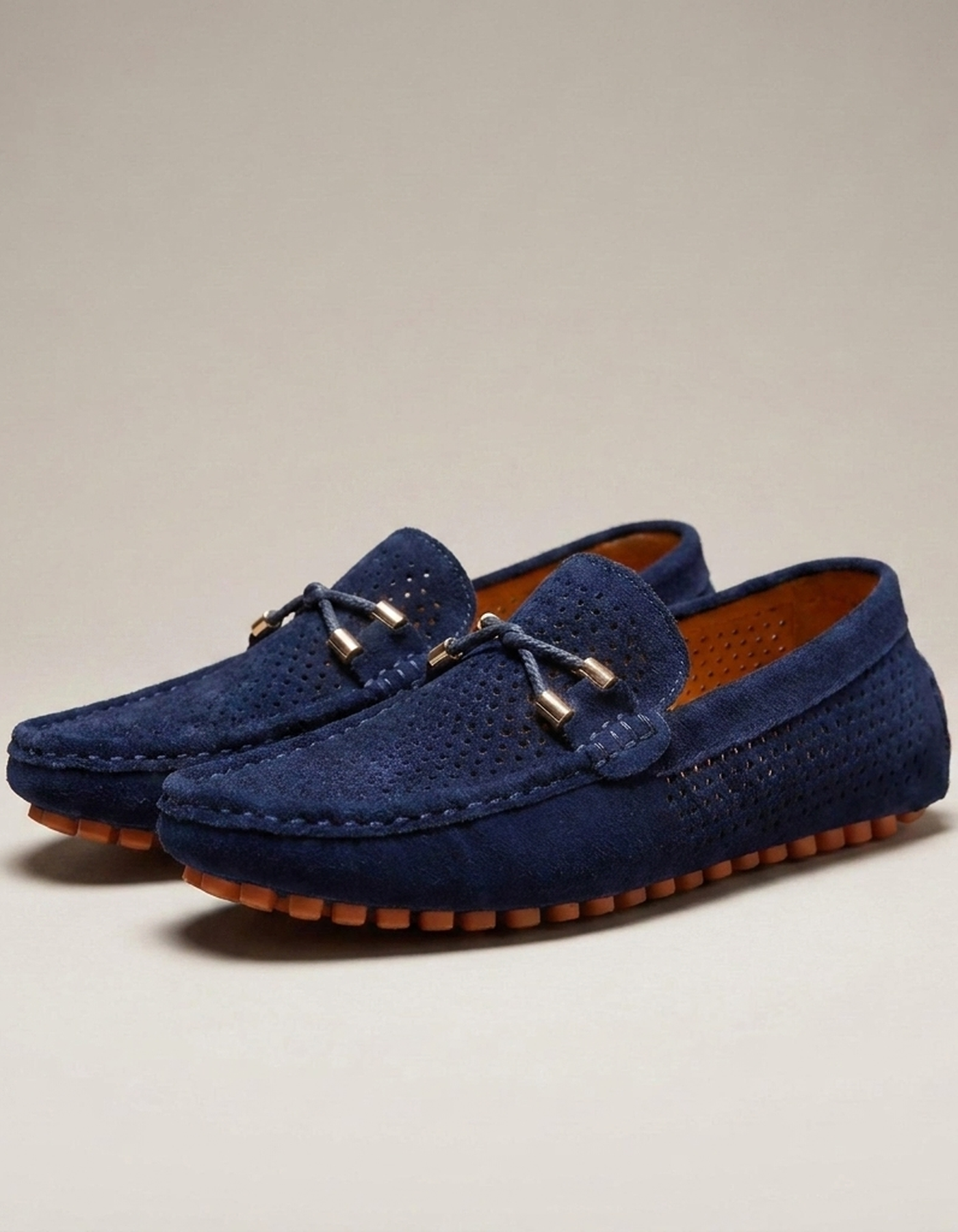 PLUXSTYLE::numise::mens-perforated-slip-on-loafers::closeup-detail