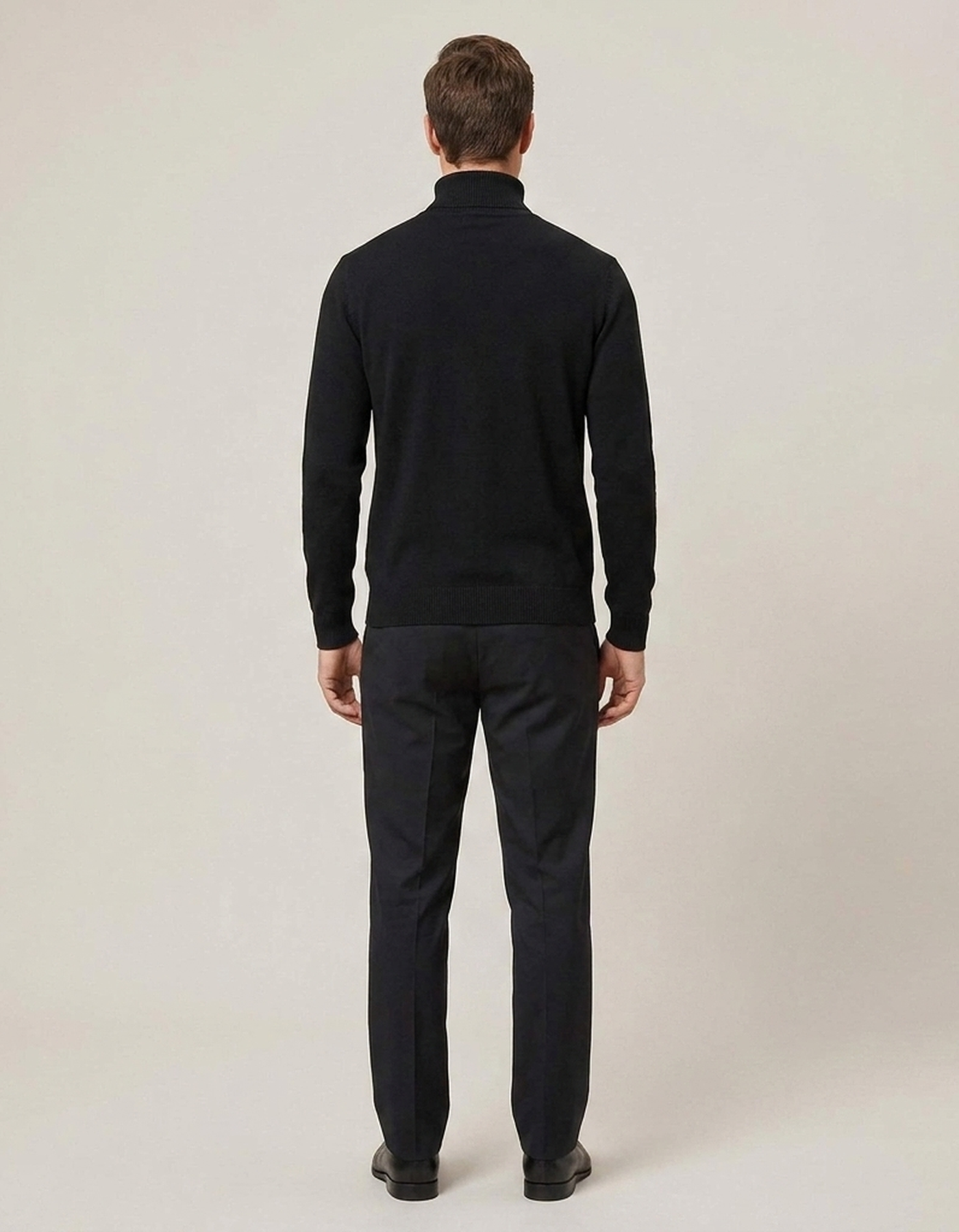 PLUXSTYLE::numise::mens-slim-fit-turtleneck-sweater::back