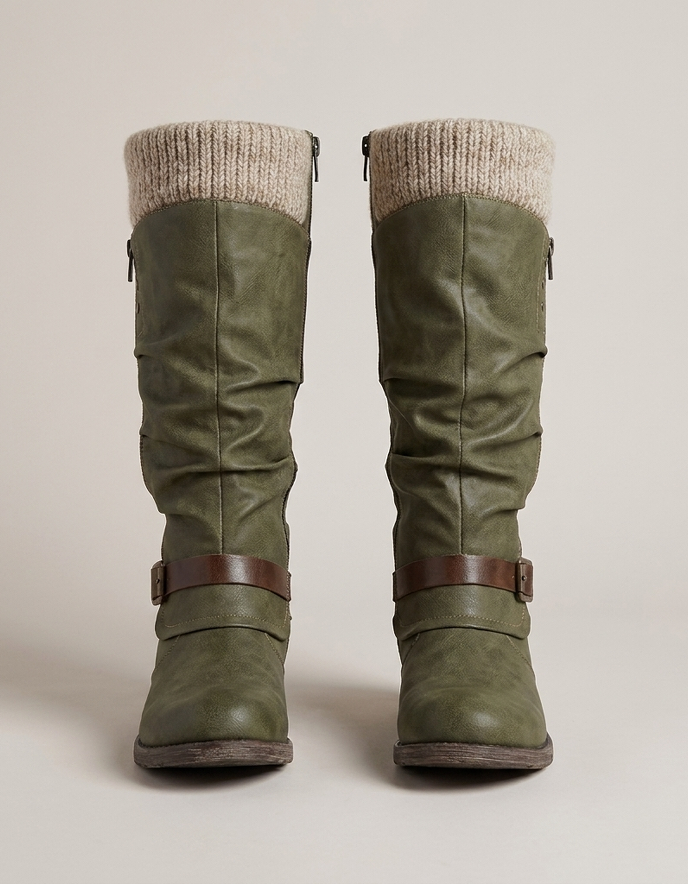 PLUXSTYLE::numise::relaxed-slouch-knee-high-boots::pack-green