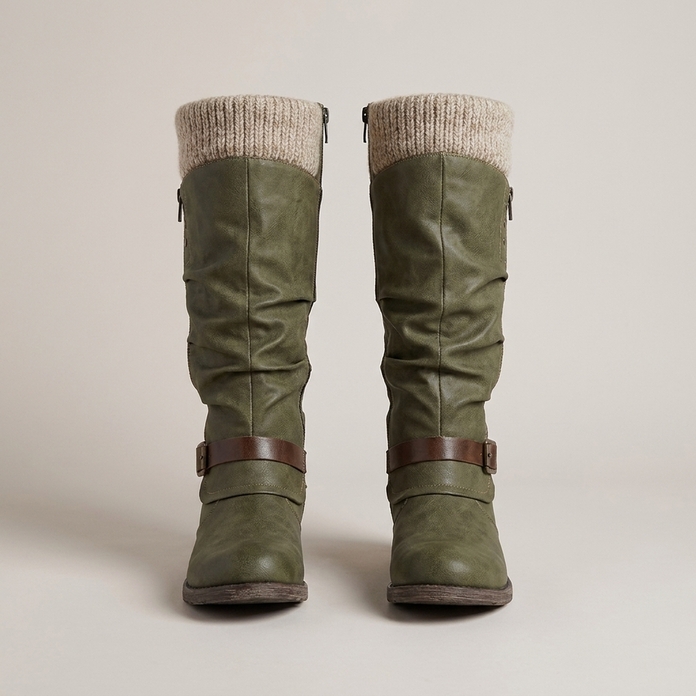 PLUXSTYLE::numise::relaxed-slouch-knee-high-boots::pack-green