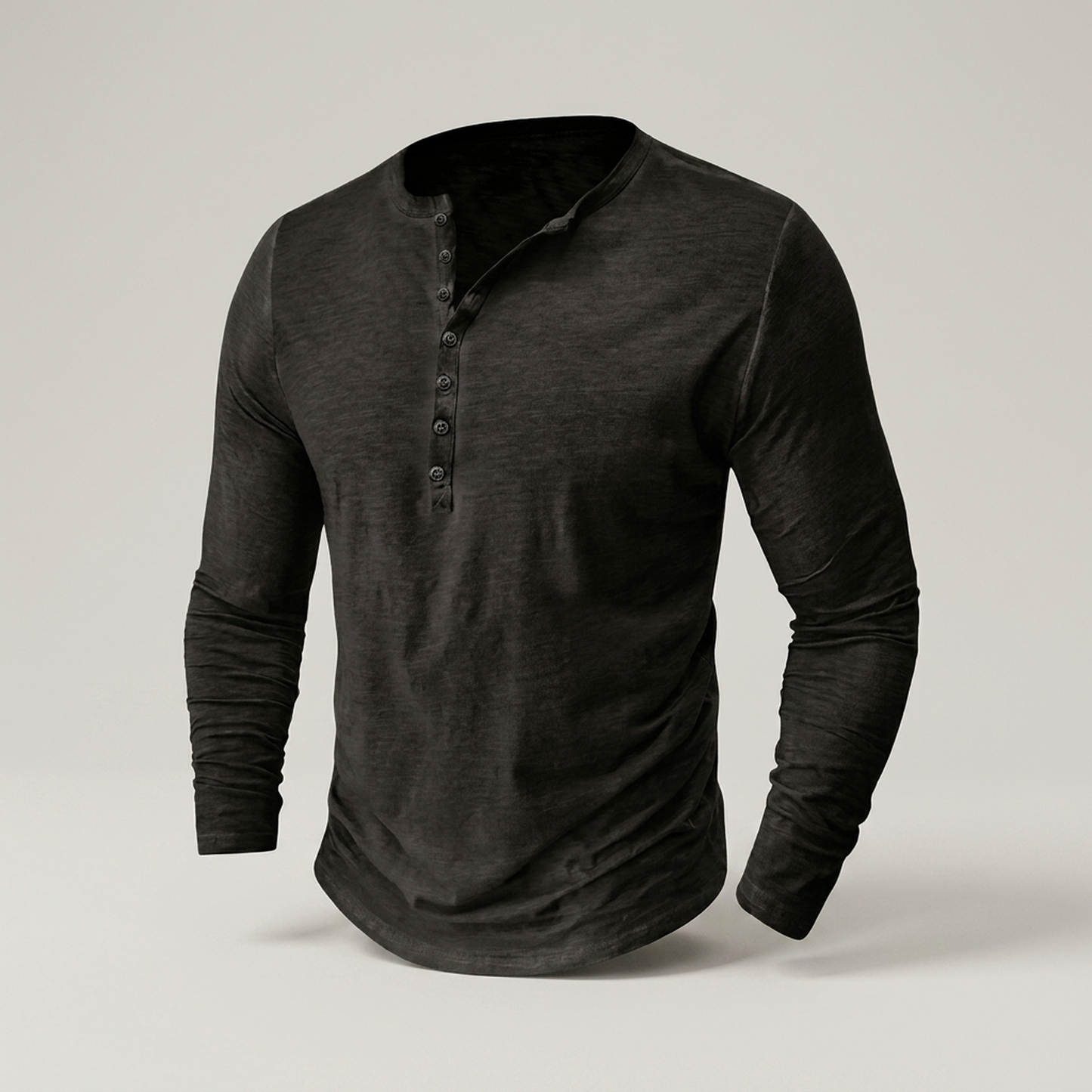 PLUXSTYLE::numise::mens-relaxed-long-sleeve-henley-top::pack-black