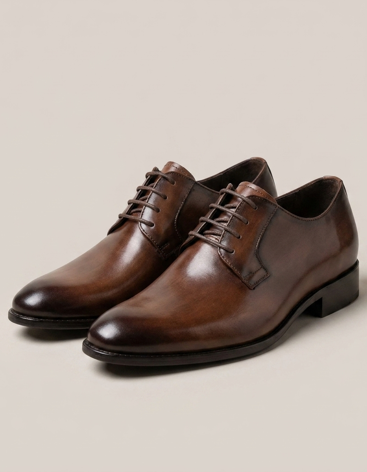 PLUXSTYLE::numise::mens-pointed-toe-derby-dress-shoes::pack-brown