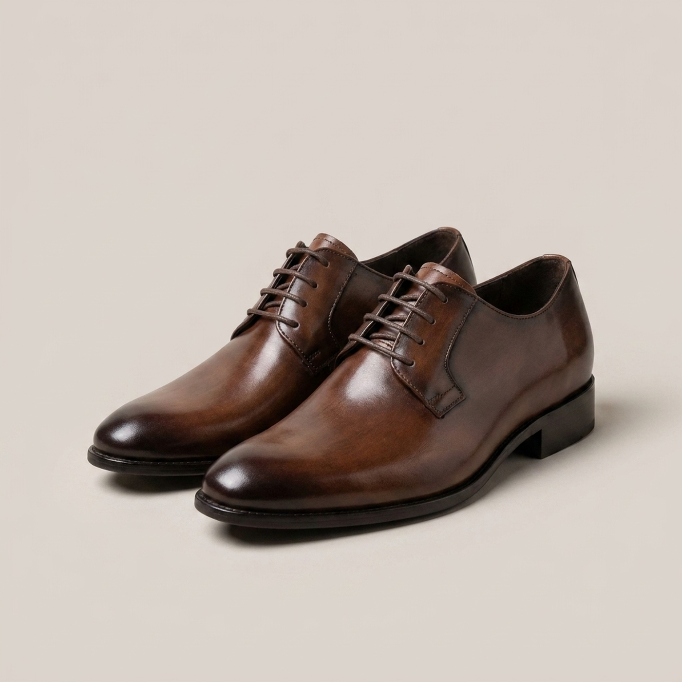 PLUXSTYLE::numise::mens-pointed-toe-derby-dress-shoes::pack-brown