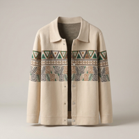 PLUXSTYLE::numise::mens-geometric-cardigan::pack-beige