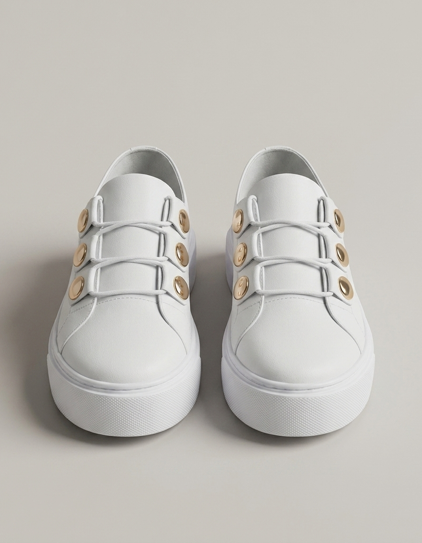 PLUXSTYLE::numise::aria-studded-platform-sneakers::pack-white