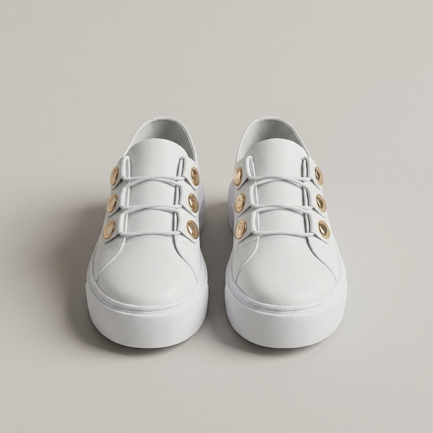 PLUXSTYLE::numise::aria-studded-platform-sneakers::pack-white