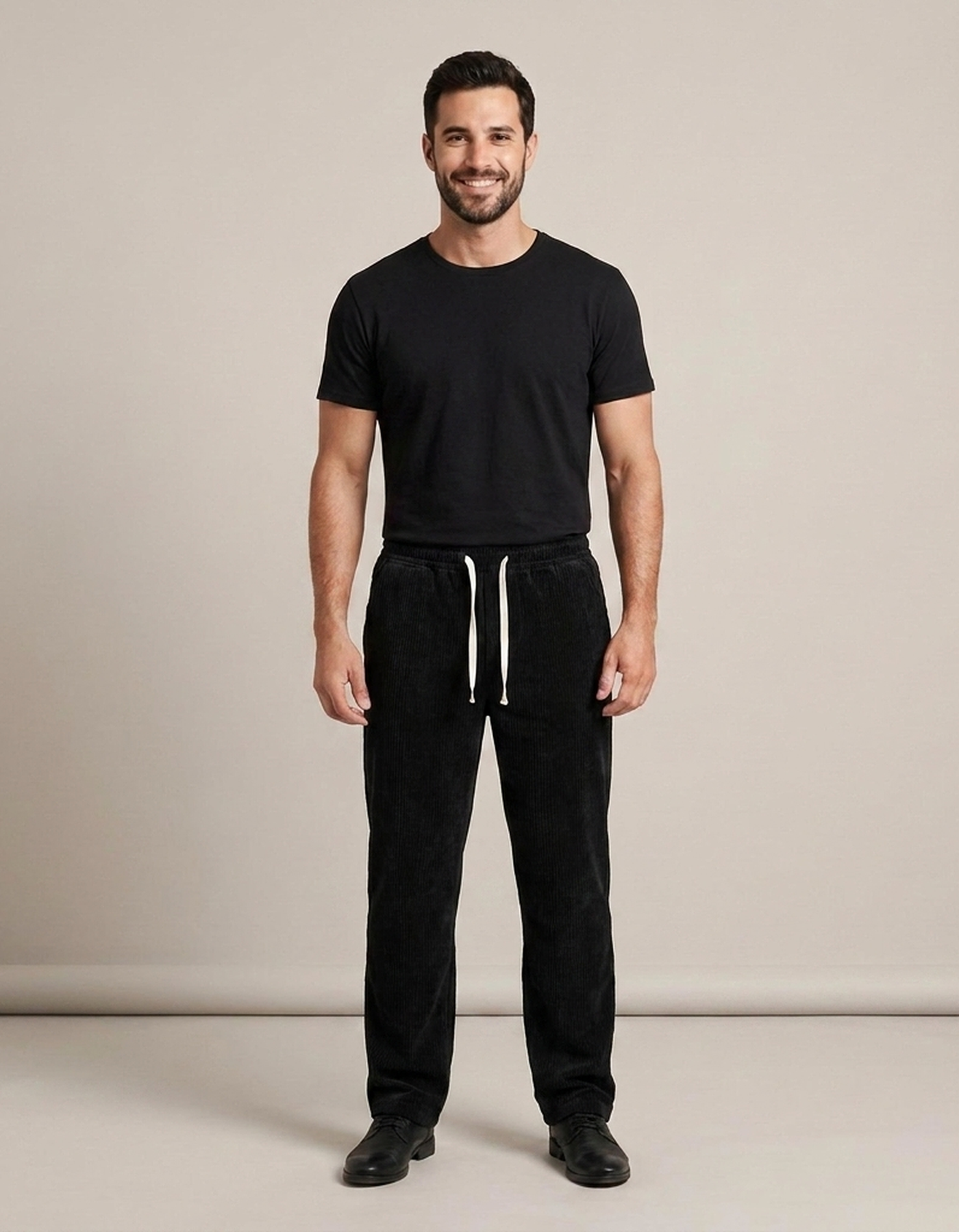 PLUXSTYLE::numise::mens-easy-waist-straight-leg-pants::front