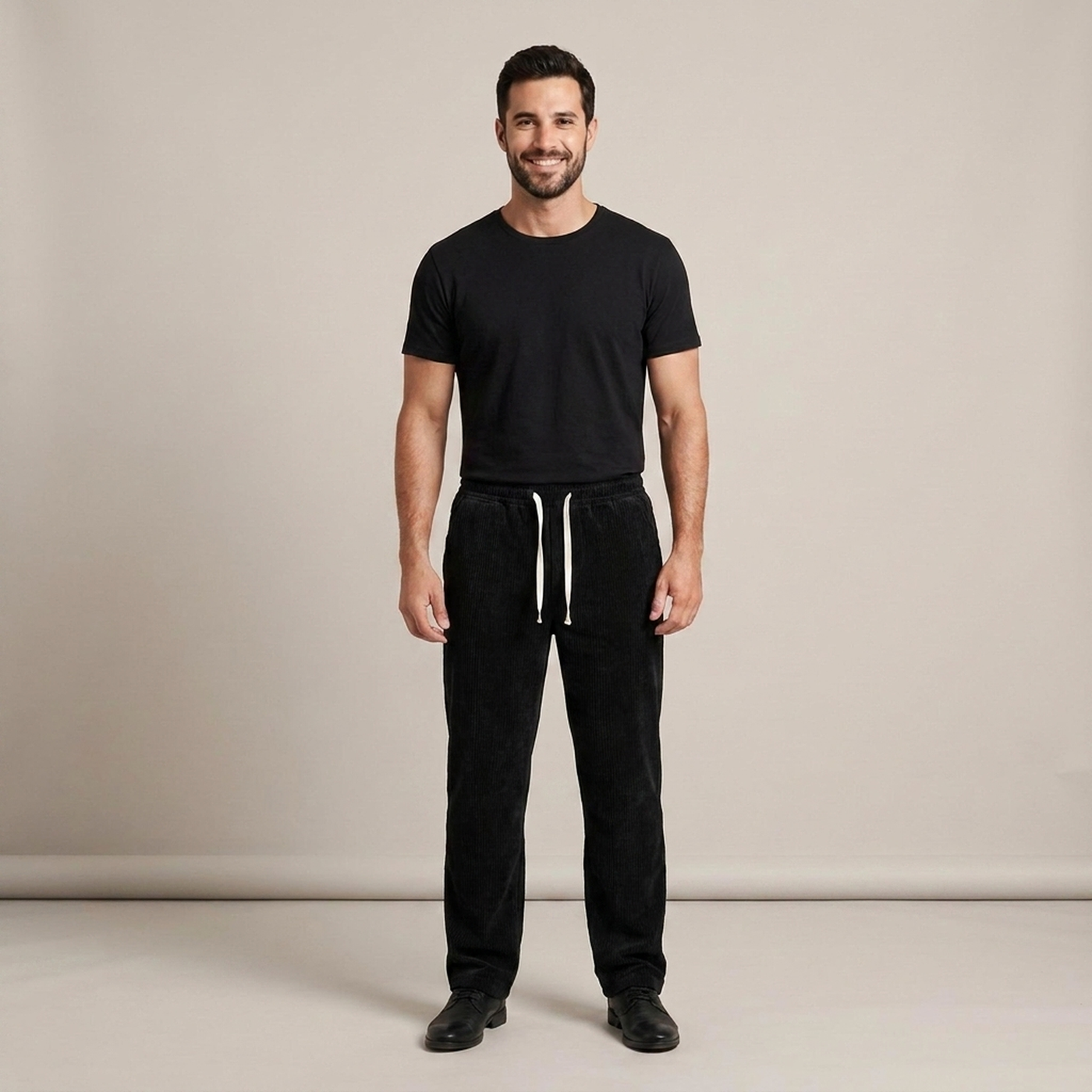 PLUXSTYLE::numise::mens-easy-waist-straight-leg-pants::front