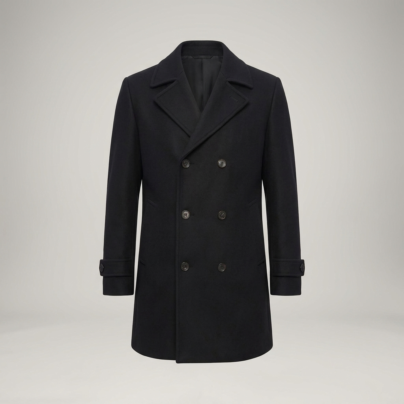 PLUXSTYLE::numise::mens-double-breasted-tailored-parka::pack-black