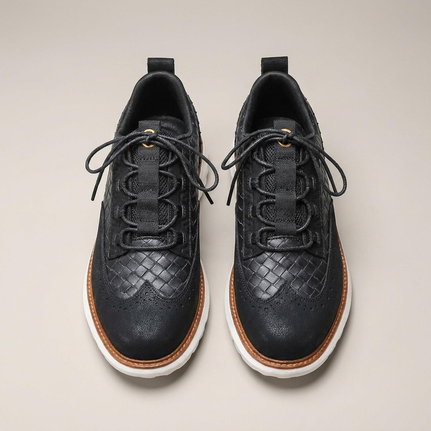 PLUXSTYLE::numise::mens-ventilated-everyday-sneakers::pack-black