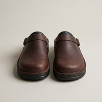 PLUXSTYLE::numise::womens-easy-slip-on-clogs::pack-dark-brown