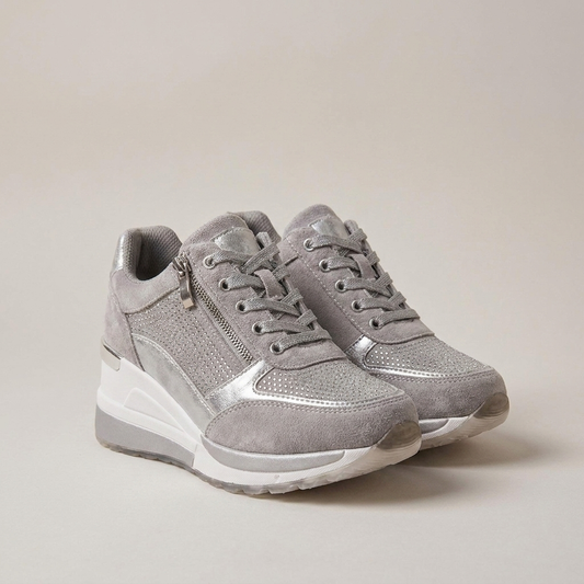 PLUXSTYLE::numise::side-zip-platform-sneakers::closeup-detail