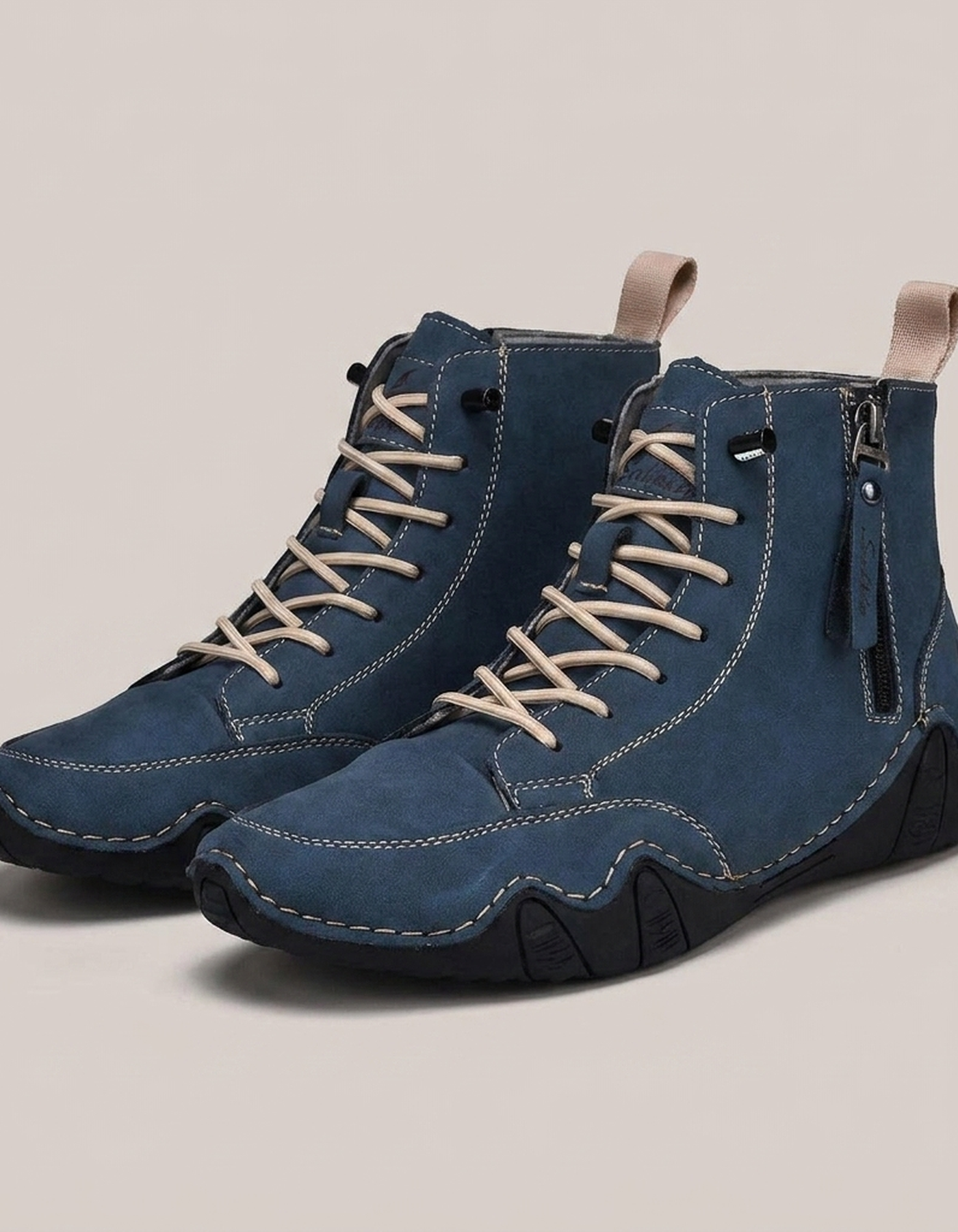 PLUXSTYLE::numise::mens-side-zip-combat-boots::pack-blue