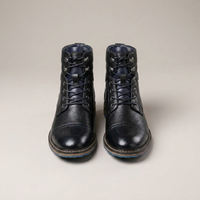 PLUXSTYLE::numise::two-tone-polished-ankle-boots::pack-obsidian-black