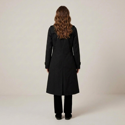 PLUXSTYLE::numise::womens-double-breasted-longline-parka::back