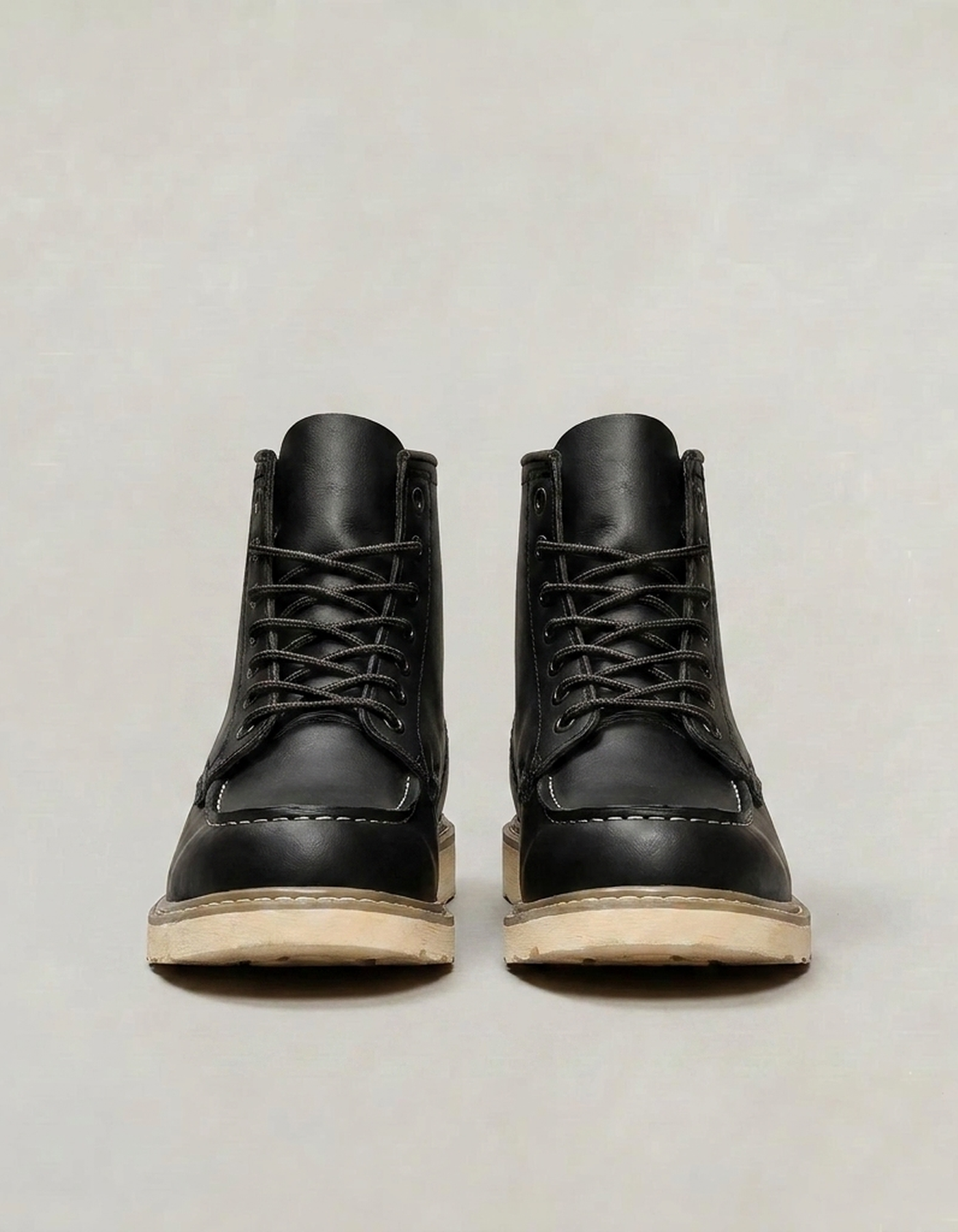 PLUXSTYLE::numise::mens-moc-toe-work-boots::pack-black