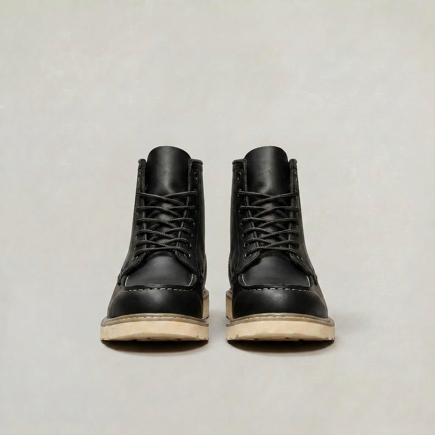 PLUXSTYLE::numise::mens-moc-toe-work-boots::pack-black