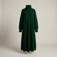 PLUXSTYLE::numise::alyndra-high-neck-maxi-dress::pack-green